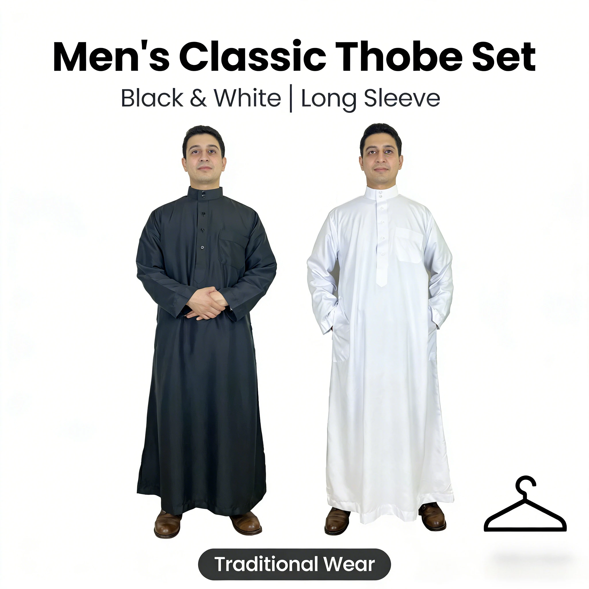 

Трансграничный мужской халат из полиэстера Катар с воротником-стойкой, карманный дизайн, арабская мужская одежда на Ближнем Востоке, оптовая продажа