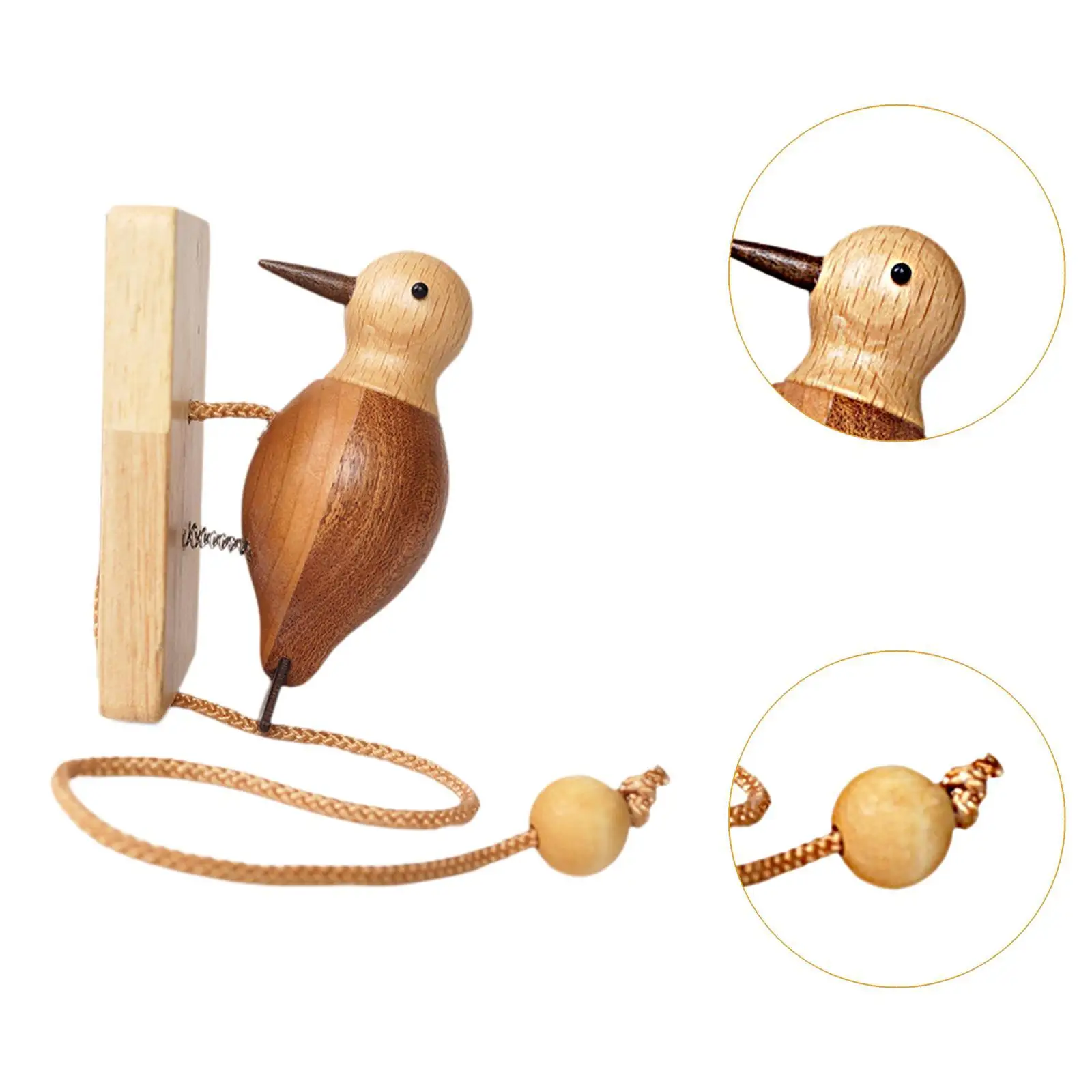 Дятел Дверной звонок Домашний декор Деревянный дверной звонок для спальни Крыльцо Бизнес