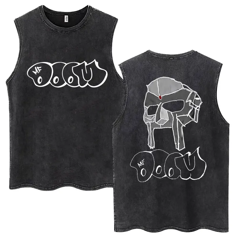

Випраный винтажный рэпер Mf Doom Майки Мужская одежда Хип-хоп Harajuku Футболка Хлопковая негабаритная жилетка без рукавов Уличная мужская одежда