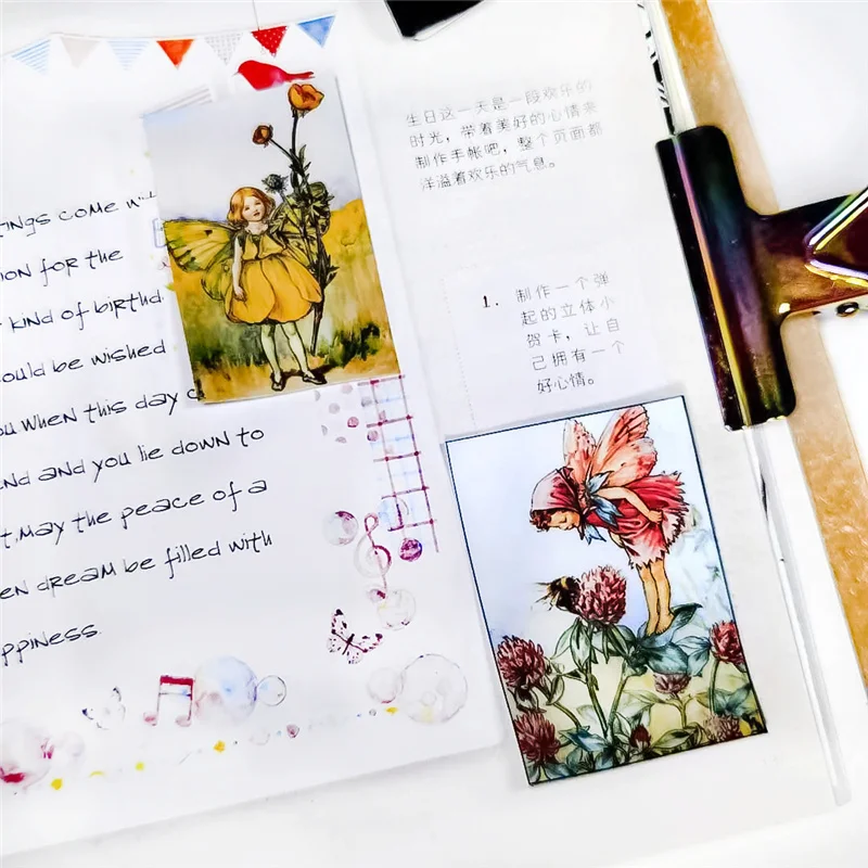 33Pcs/Lot Japanese Diary Kawaii Cute Flower And Beautiful Girl Plant Daily Decor Flake Stickers Scrapbooking Stationery