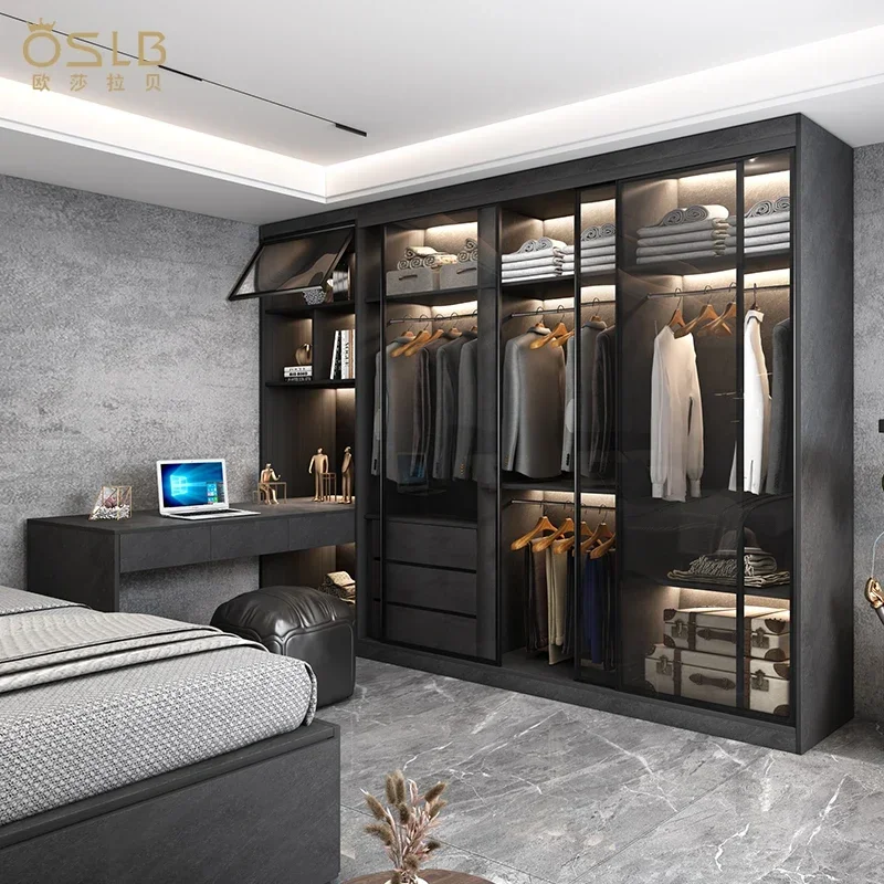 SM Modern Minimalist Wardrobe Nordic Desk Display Open Walk In Closet Clothes Bedroom Organizer Partitions Vestidores Furniture