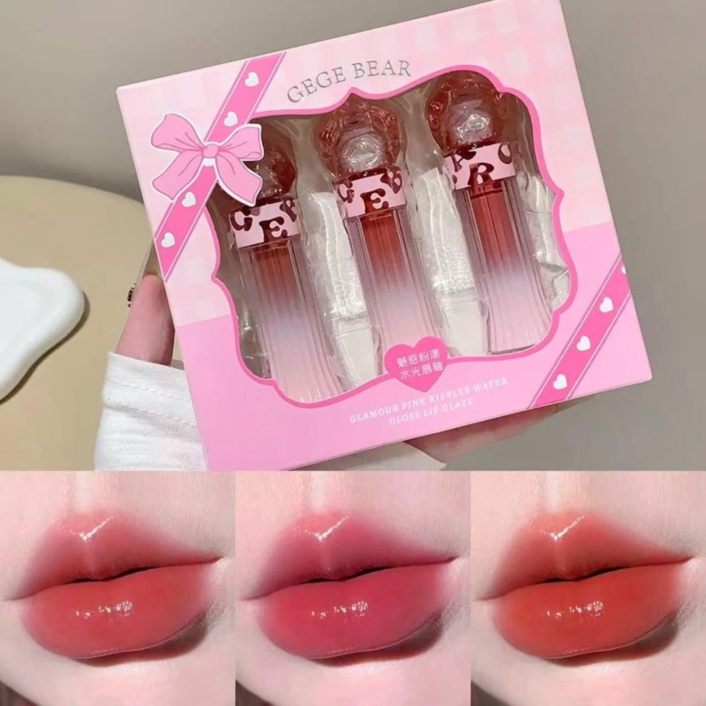 

Water light lip glaze gently improve complexion easy to color and long-lasting mirror water light student party lip makeup