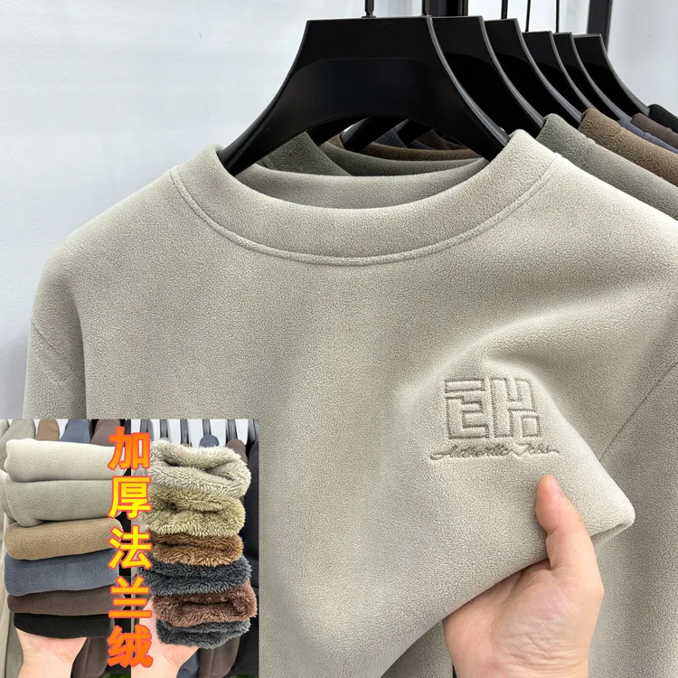 

Extra Thi-Piece Fce Sweatirt Men's New 2025 Warmest Fce round Ne Pullover Faionable Base irt Polyester Sp...
