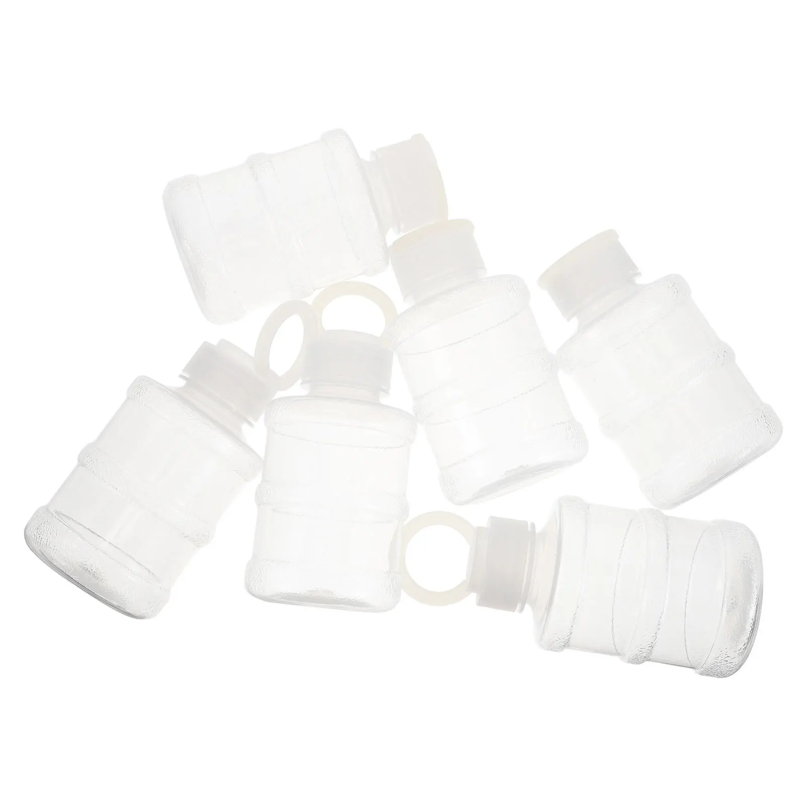 

10Pcs Transparent Plastic Juice Bottles Mini Bucket Shape Portable Handle Empty Drink Containers 300ml Caps Water Bucket