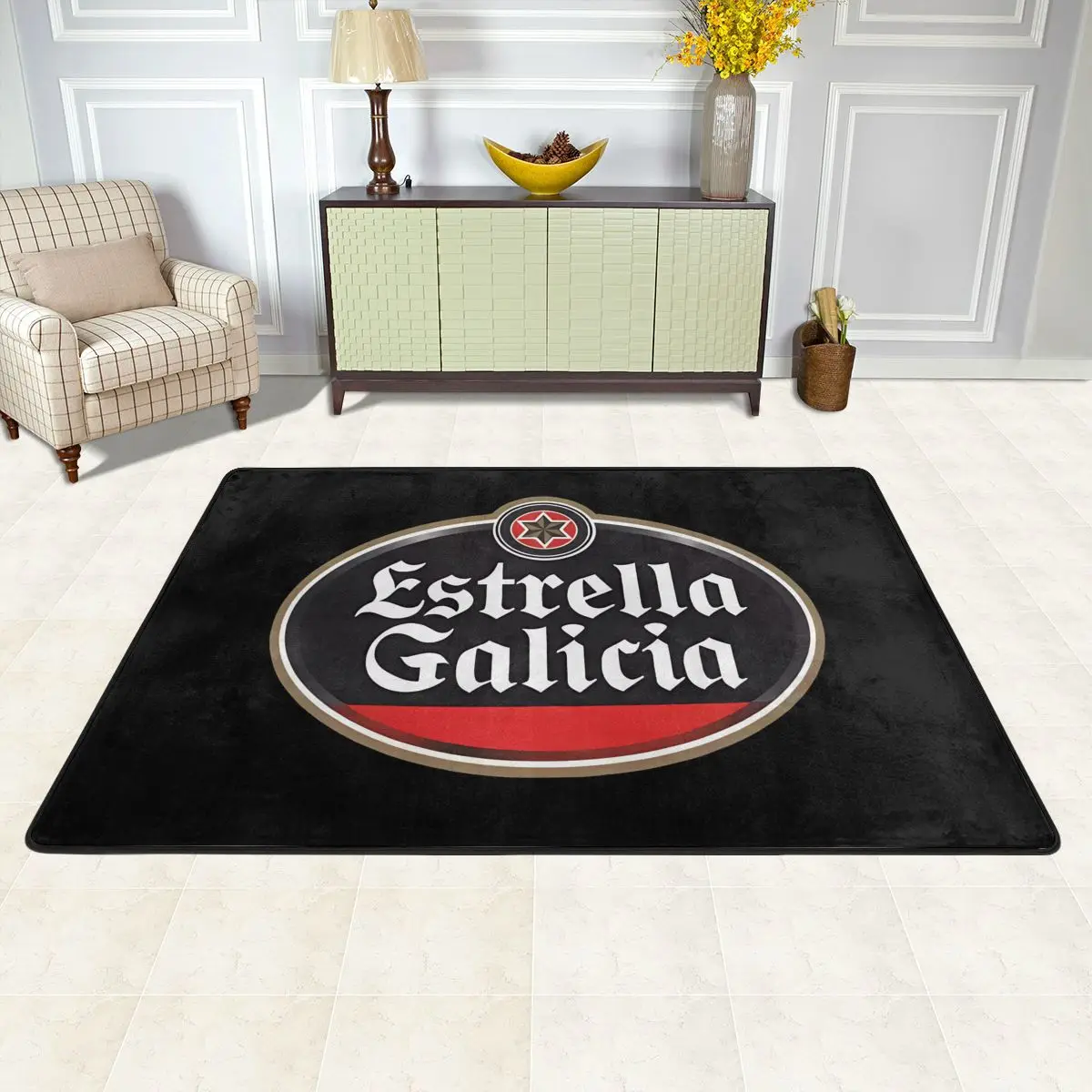 Estrella Galicia Funny Adult Fisherman\'s Rug Carpet Pencils Cushions 24x36in Or bigger