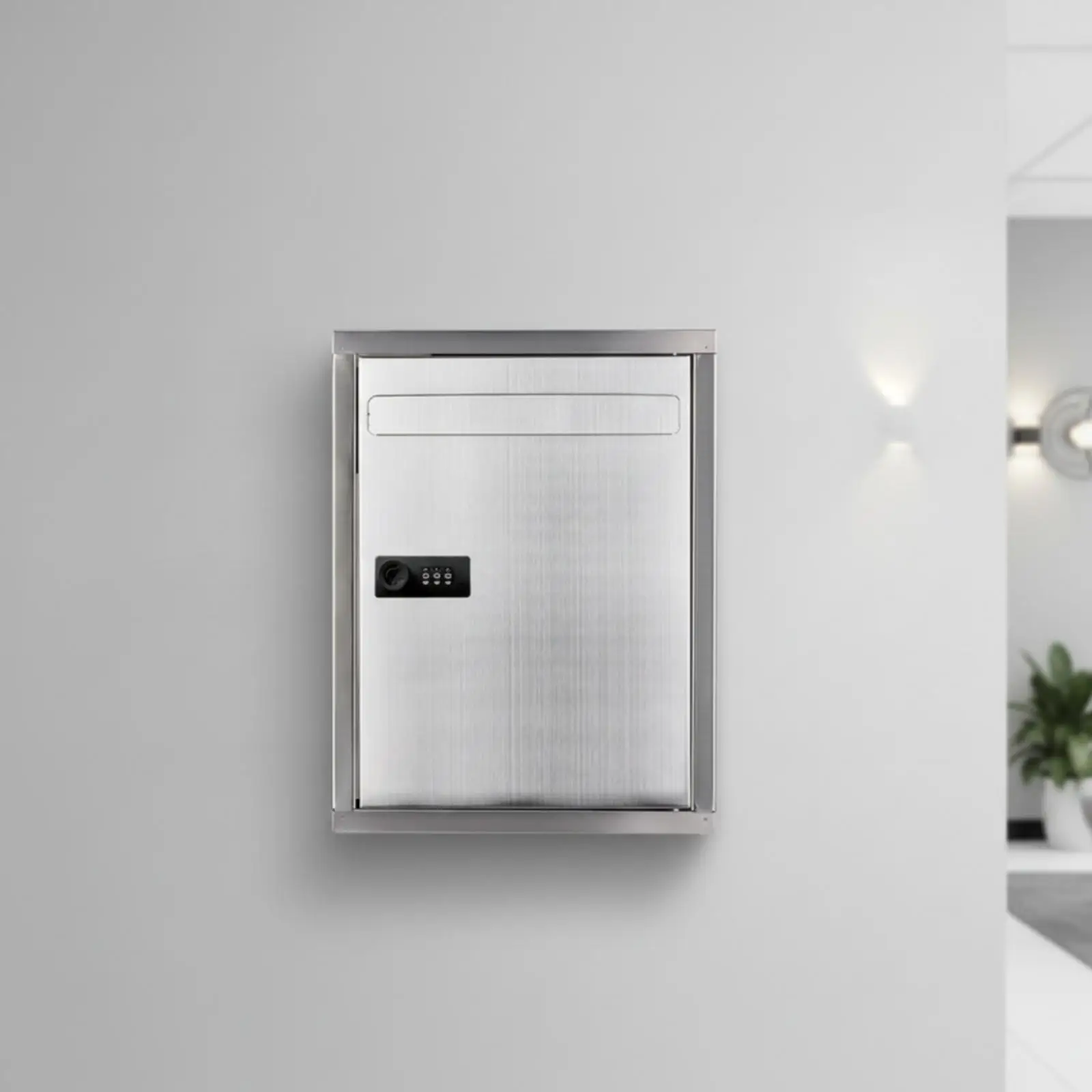 Wall-Mounted Mailbox with Lock Lockable Wall-Mounted Letterbox with Lock Stainless Steel Mailbox Secure Weatherproof
