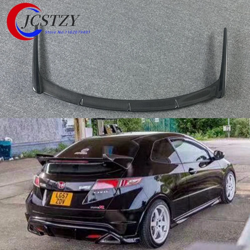 For Civic FN2 2007-2011 Typer R Seeker Spoiler Carbon Fiber Glass Rear Trunk Wing Lip FN2 Tail Decoration Spoiler Wing Racing