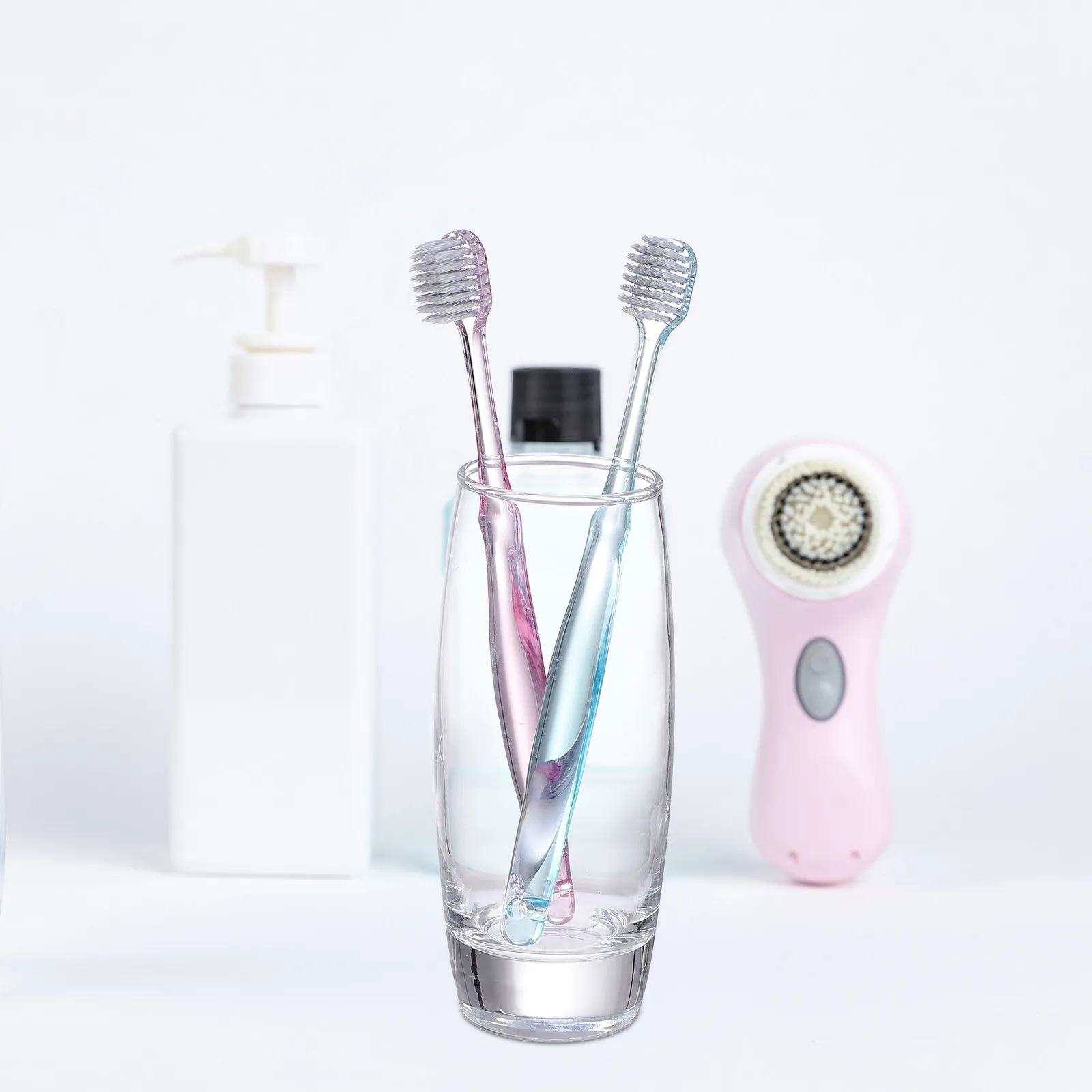 

6 шт. антибактериальных зубных щеток с ионами серебра, прозрачные щетинки, для взрослых, для ухода за полостью рта, портативные, для путешествий