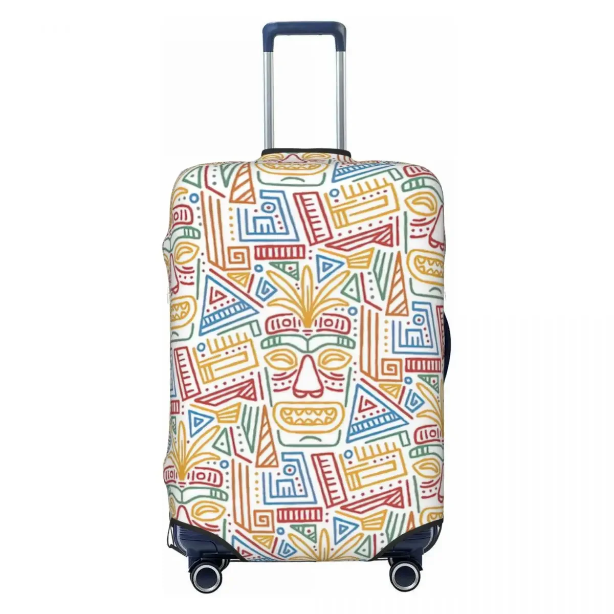 Hawaiian Tropical Mask Print Luggage Protective Dust Covers Elastic Waterproof 18-32inch Suitcase Cover Travel Accessories