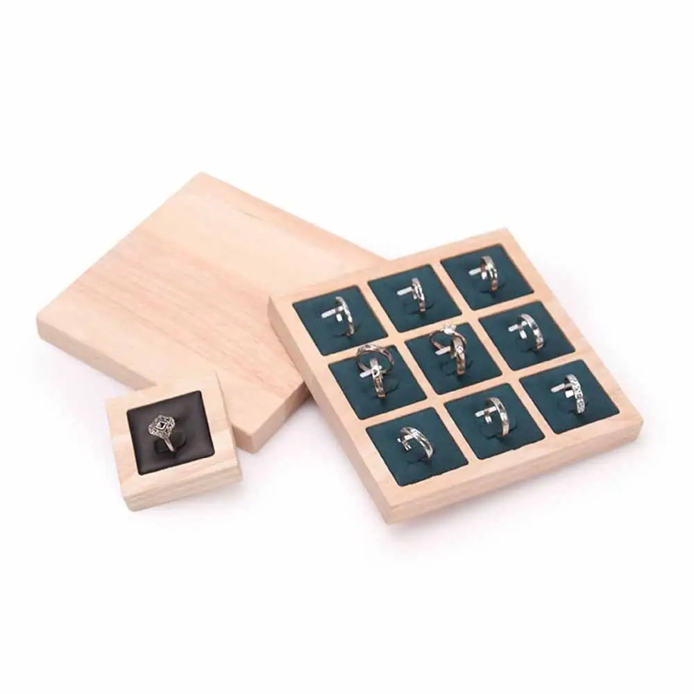 

9 Grids Wooden Jewelry Show Props Jewelry Display Ring Display Rack Earrings Rings Organizer Ring Holder Case