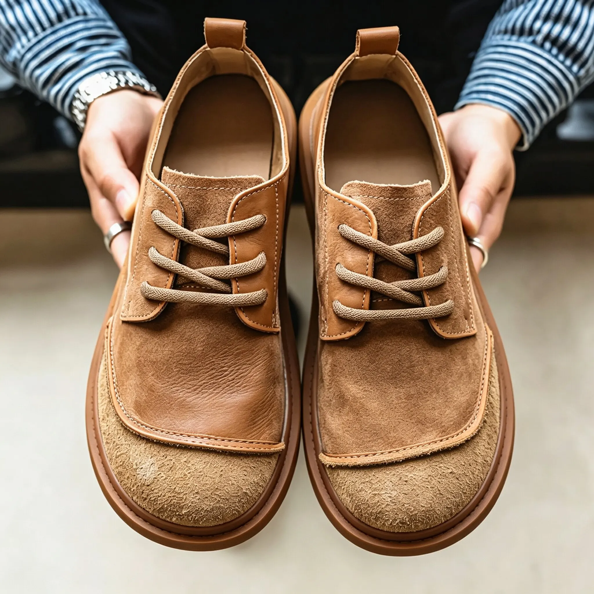 Casual Leather Men's Shoes Breathable Anti-slip Soft Bottom Upgraded Version Autumn Season round Toe Loafers Fashionable Sing...