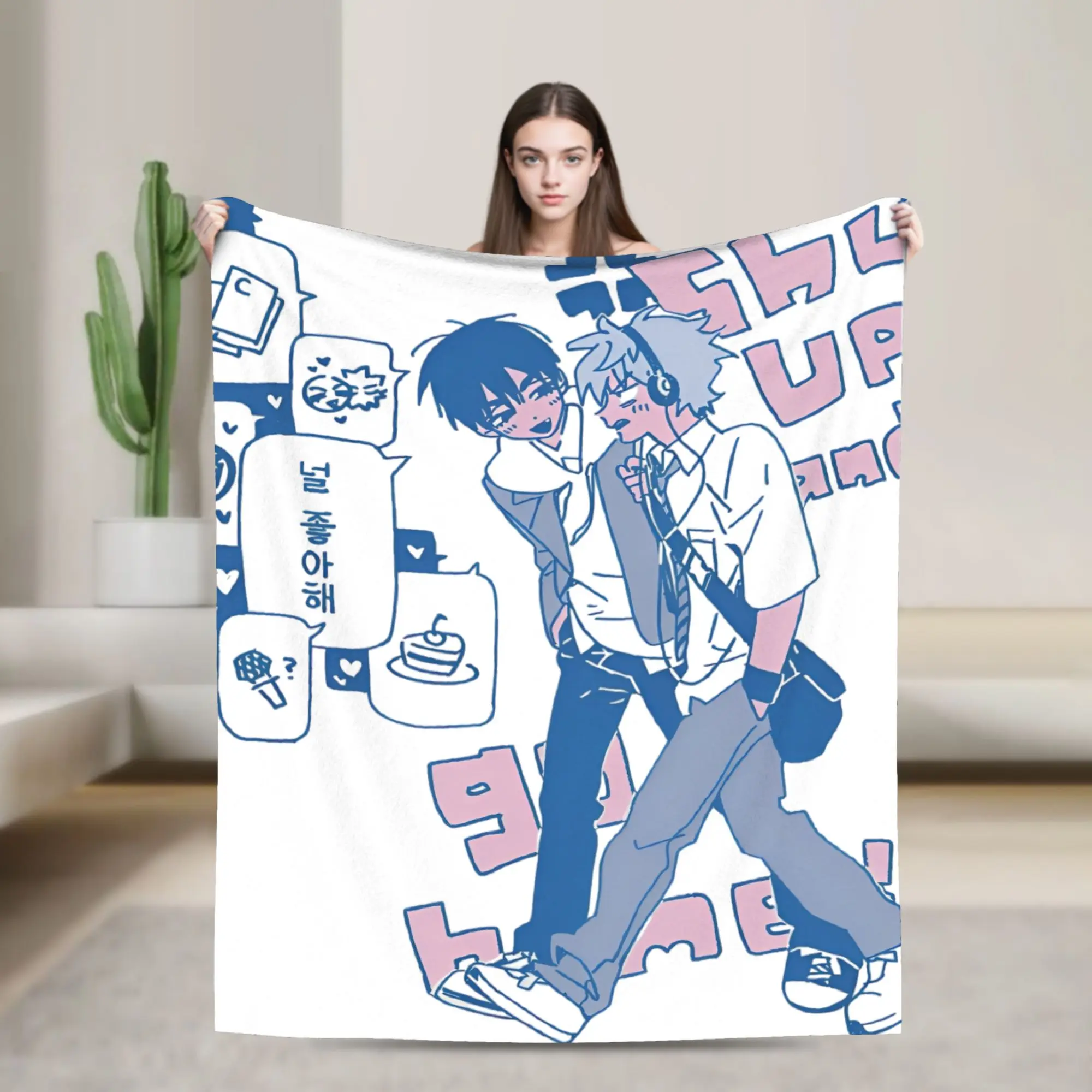 Anime Alien Stage Flannel Blanket  Soft Durable Throw Blanket for Living Room Airplane Travel Print Bedspread Sofa Bed Cover
