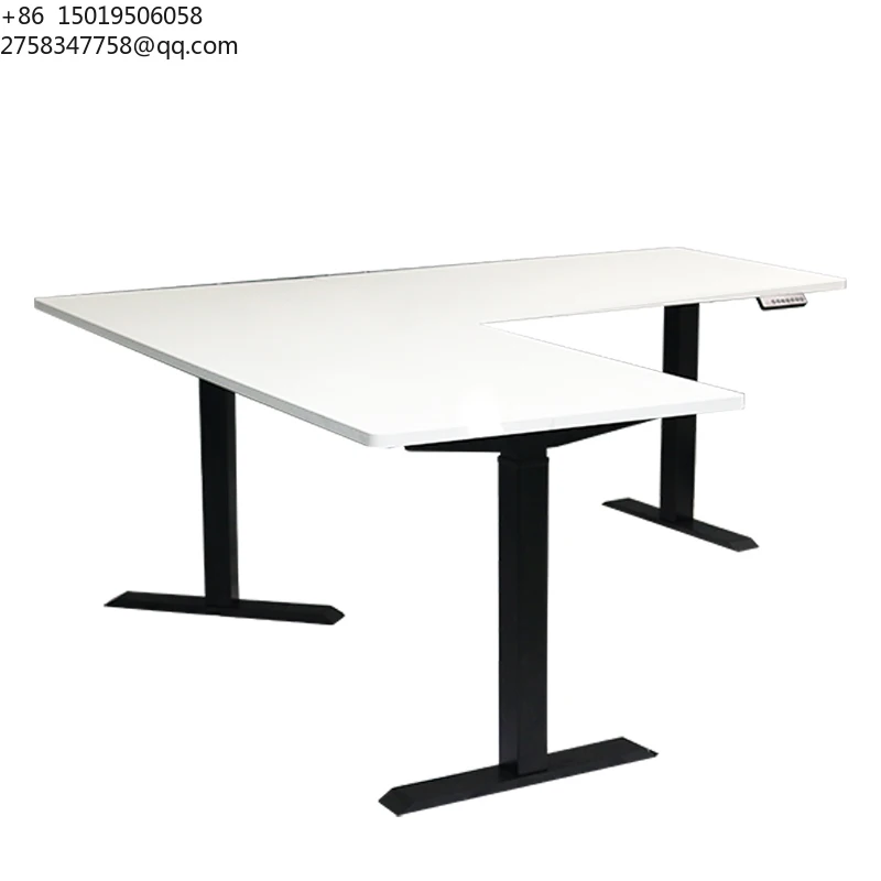 High Quality Modern Office Furniture Electric Height Adjustable Executive L Shape Study Computer Desk