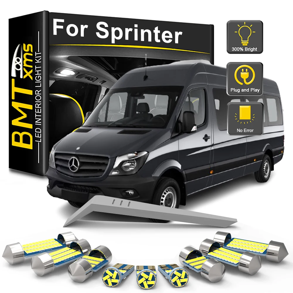 BMTxms 12Pcs Canbus Car LED Interior Light Bulb Kit For Mercedes Benz Sprinter 906 W906 2006 2007 2008 2009 2010 2011 2012 2013