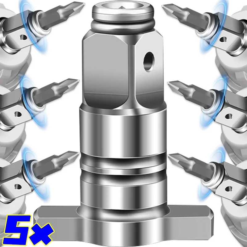 

5-1Pcs Electric Wrench Adapter Square Head Refitted Screwdriver Adapter T-type Household Dual-purpose Power Repair Supplies