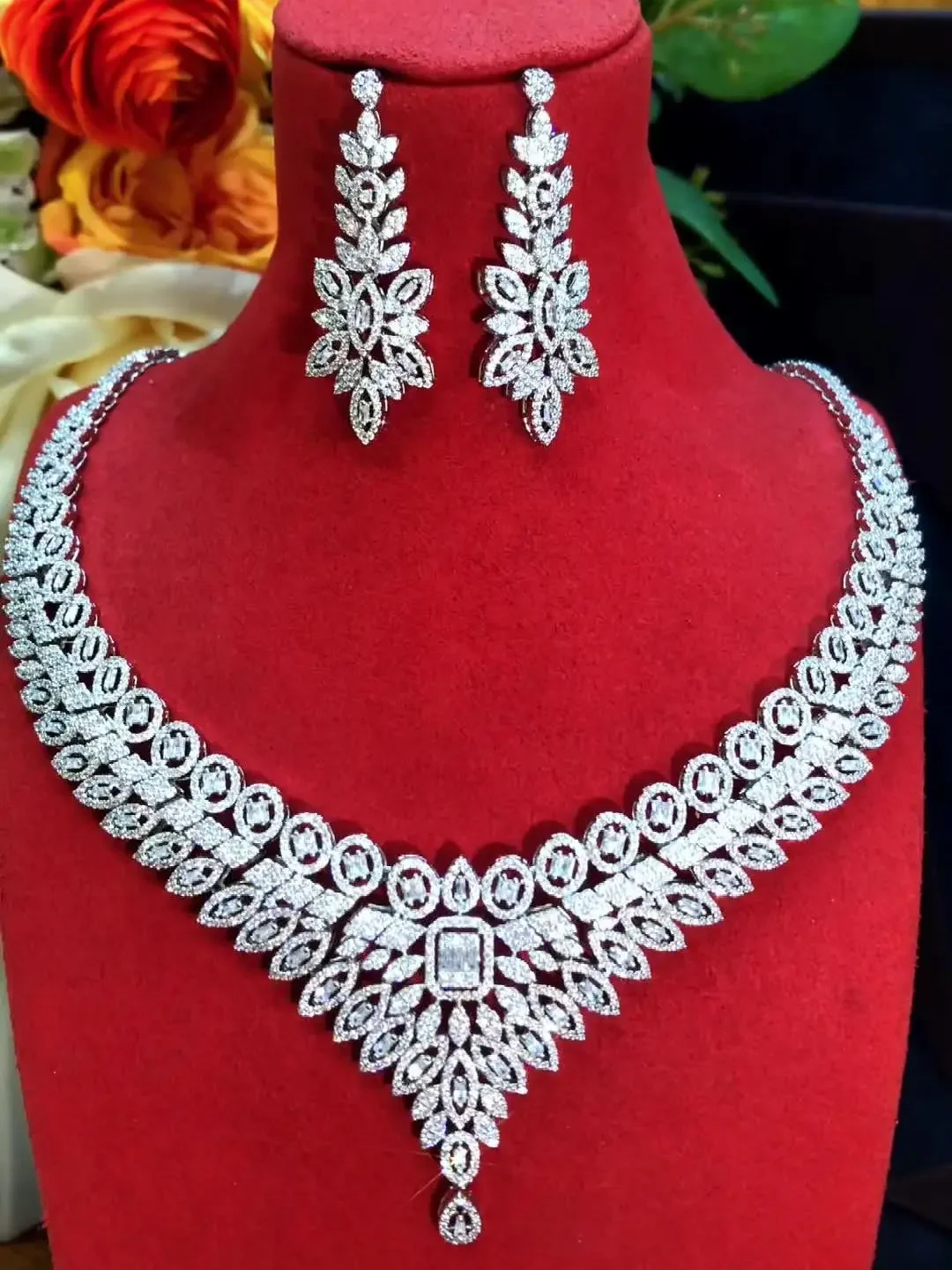 

Kellybola 4PCS Luxury Green Purple Mixed Big Statement Jewelry Set For Women Wedding Cubic Zircon CZ African Dubai Bridal Jewelr