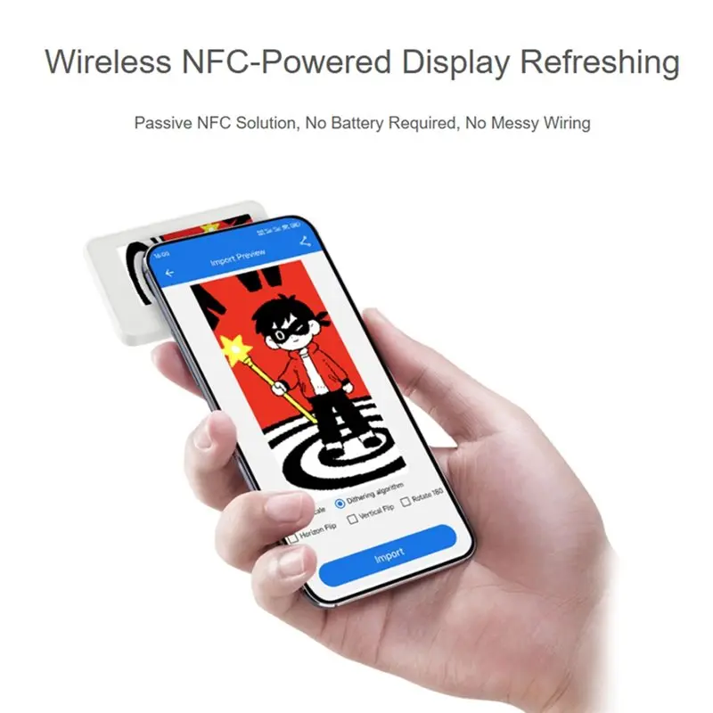 B44C E-Paper Display 2.13Inch -Powered, G), 4-Color- Red, Yellow Black/White, Wireless Data Transfer, No Battery Needed