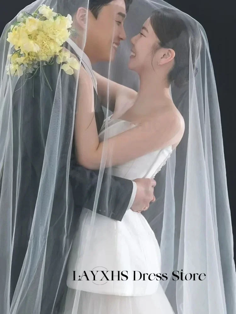 Layxhs moda vestidos de casamento sem alças a linha até o chão espartilho vestidos de noiva personalizado robe de mariée