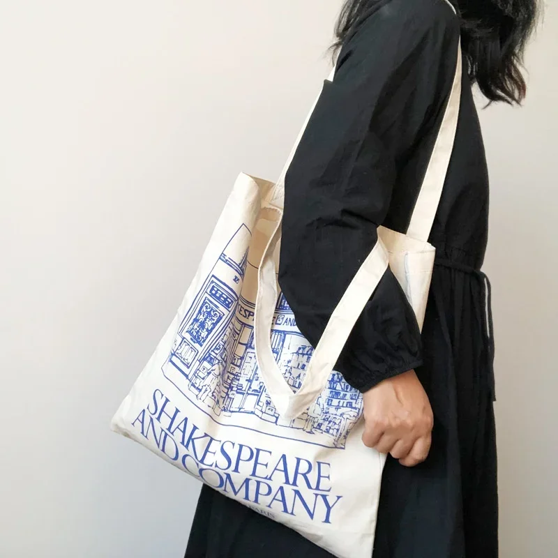 Single Shoulder Portable Large Capacity Canvas Bag Designed By Female Student Environmentally Friendly and Durable