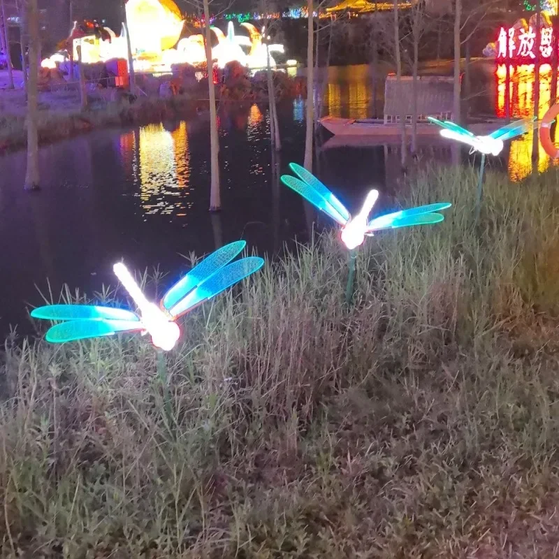 

120CM Blue Led Large Sculpture Dragonfly Garden Light Outdoor For Holiday Lighting Midsummer Obon Festival Decoration