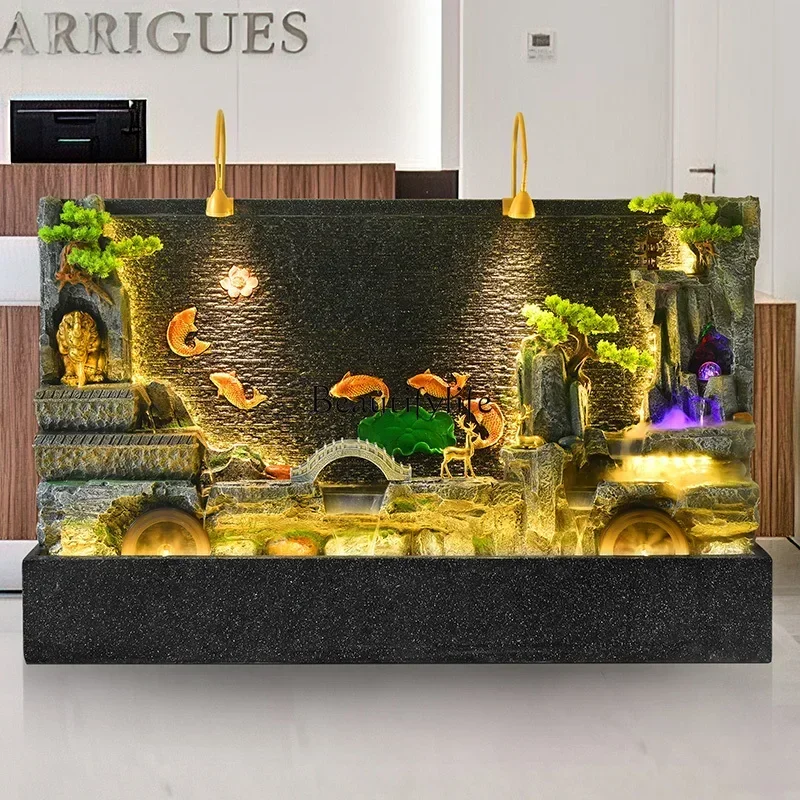 yj9Water curtain wall living room company hotel entrance lucky landing water fountain ornament