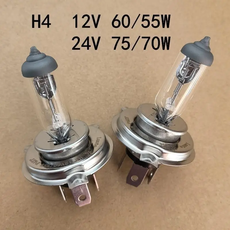 H4 12V60/55W 24V75/70W Halogen Headlight Bulb for Car Truck High Low Beam