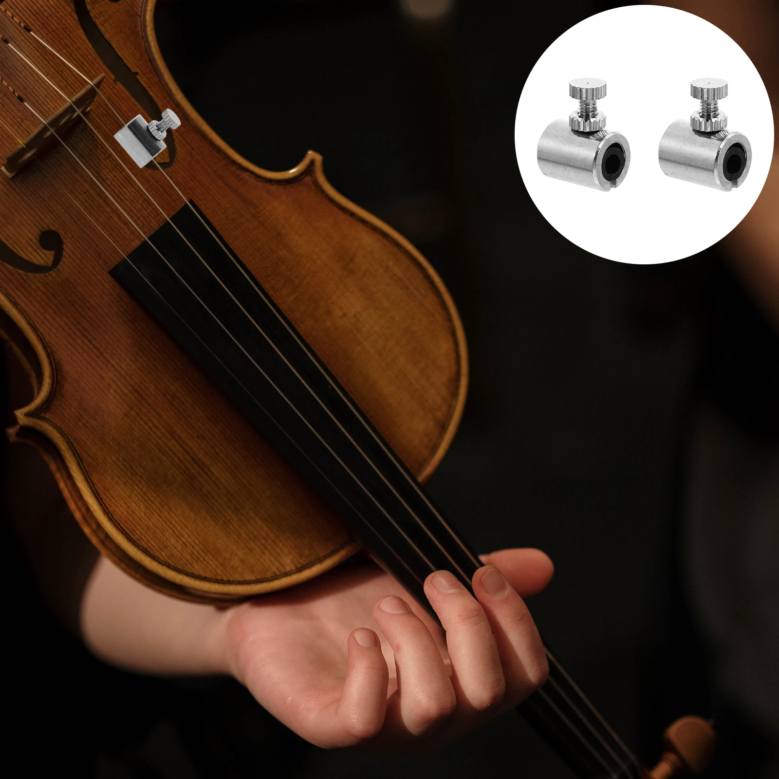 

2 Pcs Wolf Sound Device Mute Suppressor Tone Adjustable Violin Instrument Part Copper Accessory Note
