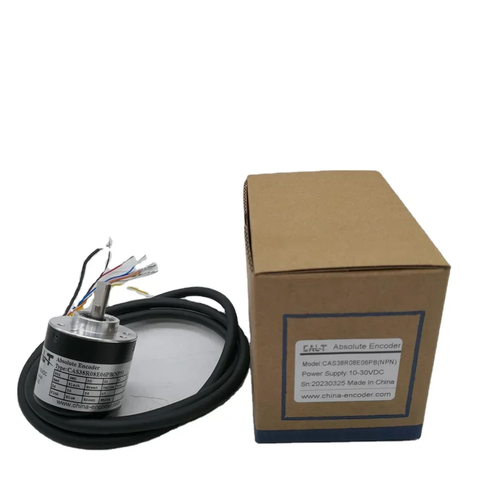 

IN STOCK NEW CAS38R08E06PB(NPN) Absolute Encoder 38mm Outer Dia 10-30VDC 6mm Shaft Dia Encoders Rotary Encoder Absolute