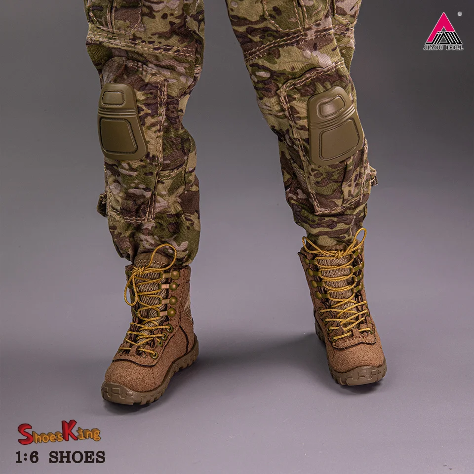 

In Stock Handmade SK012 1/6 Desert Combat Boots Soft Hollow Shoes Accessory Model Fit 12'' Male Soldier Action Figure Body Dolls