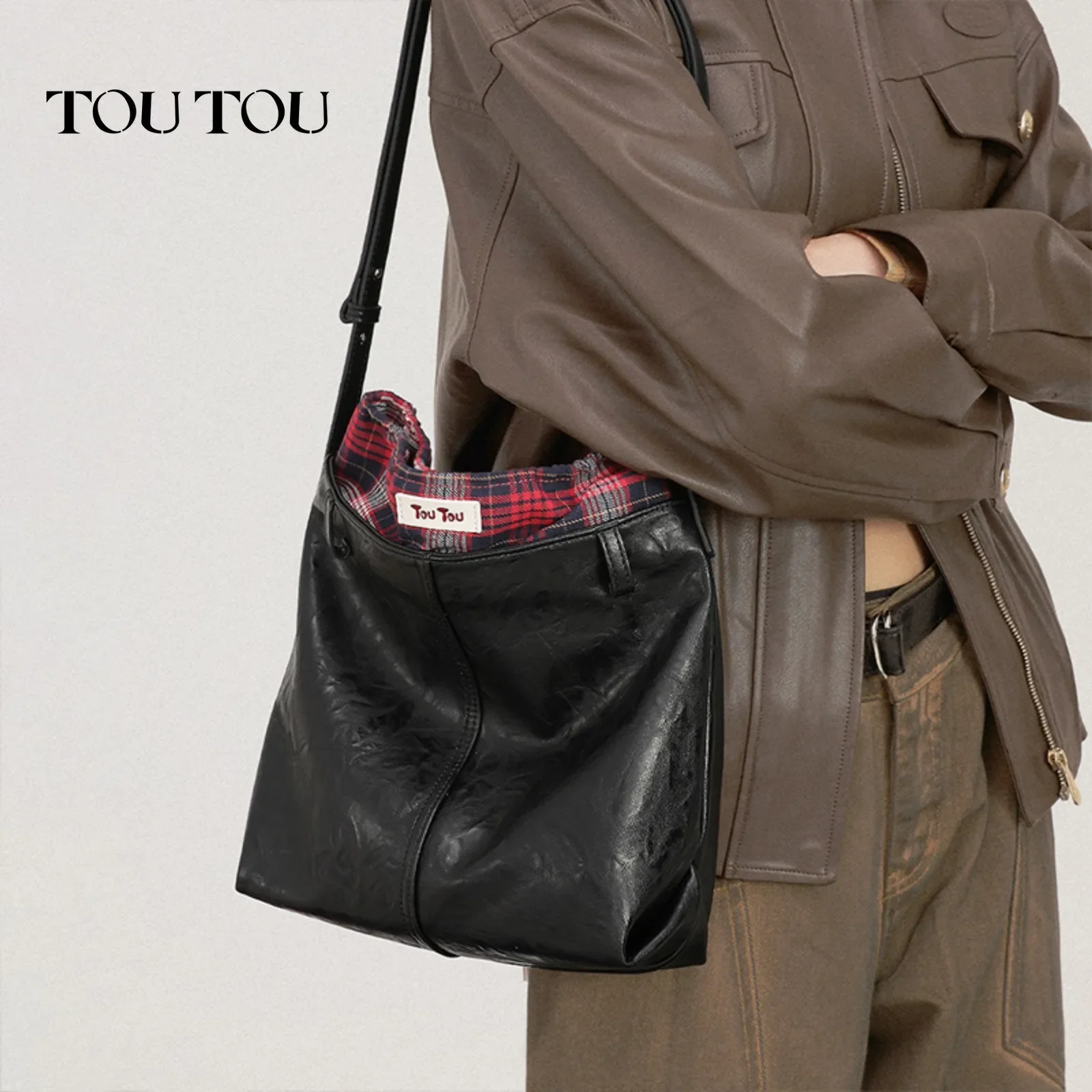 TOUTOU Large Capacity Tote Bag for 10.9 Inch Laptop Women Faux Vegetable Tanned Waist Side Tramp Handbag Original Christmas Gift