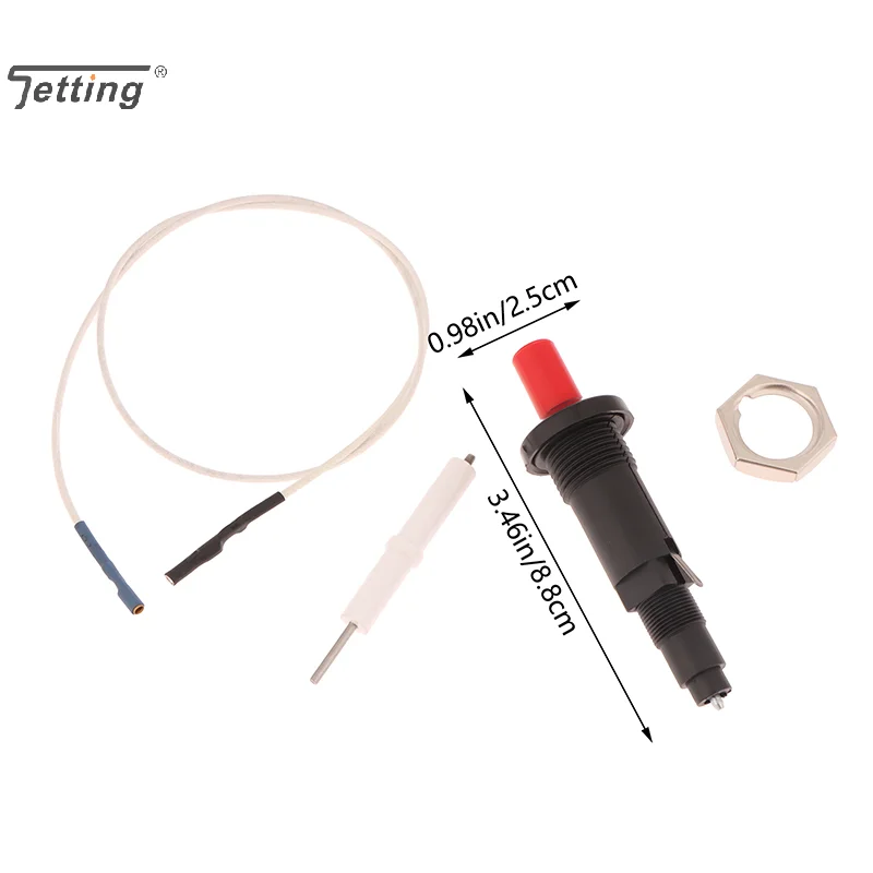 1 مجموعة دفع زر بيزو إشعال ث/كابل شرارة الإشعال عدة الضغط إثارة لفرن موقد شواء التخييم التنزه لوازم المطبخ