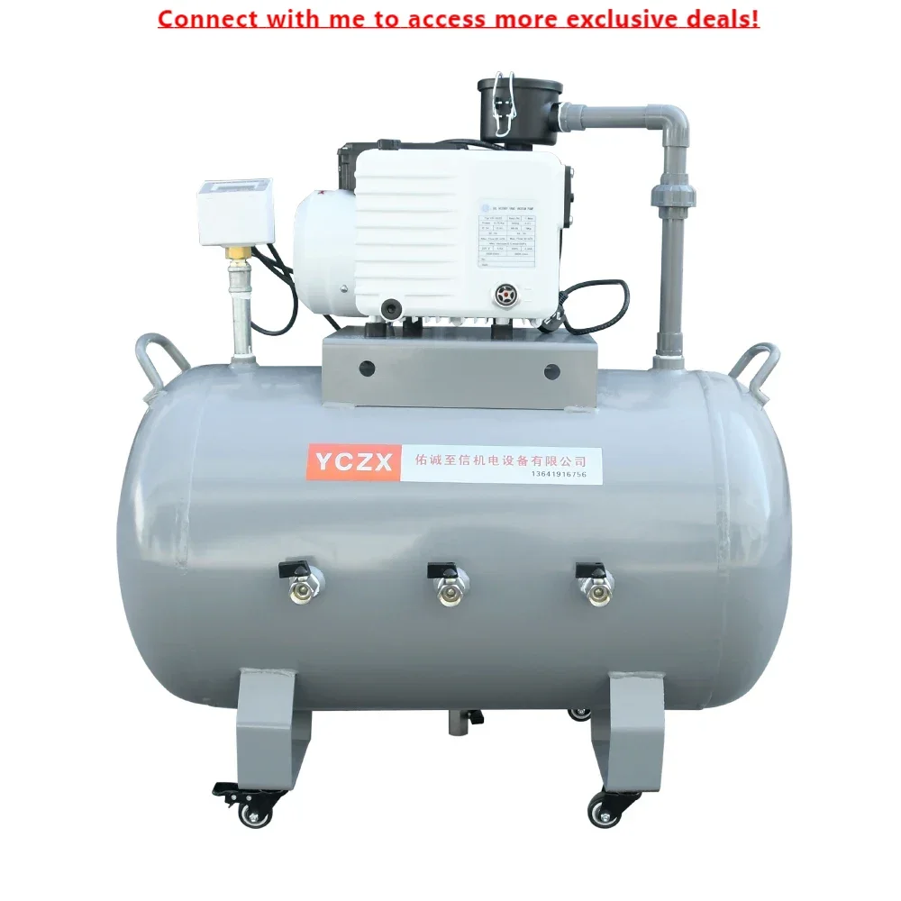 

25m3/h -100KPa 220V 750W Rotary Vane Vacuum Pump Set Air Compressor Pump Head With 100L Air Storage Tank