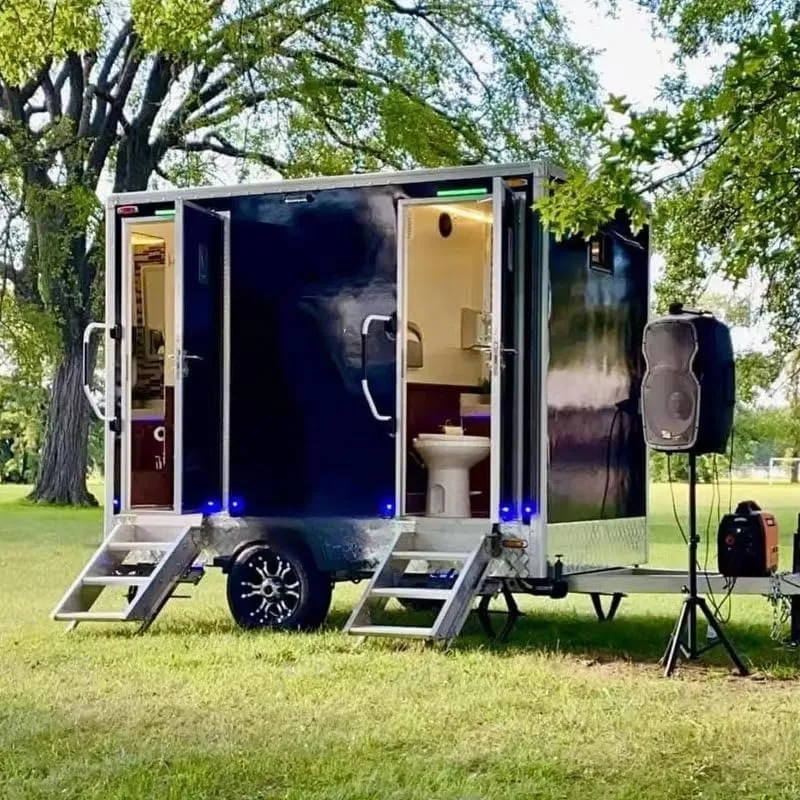 ADA Trailer Luxury Restroom Combo, Portable Shower Toilet Heat Air System, for Weddings Emergencies Camping Trips