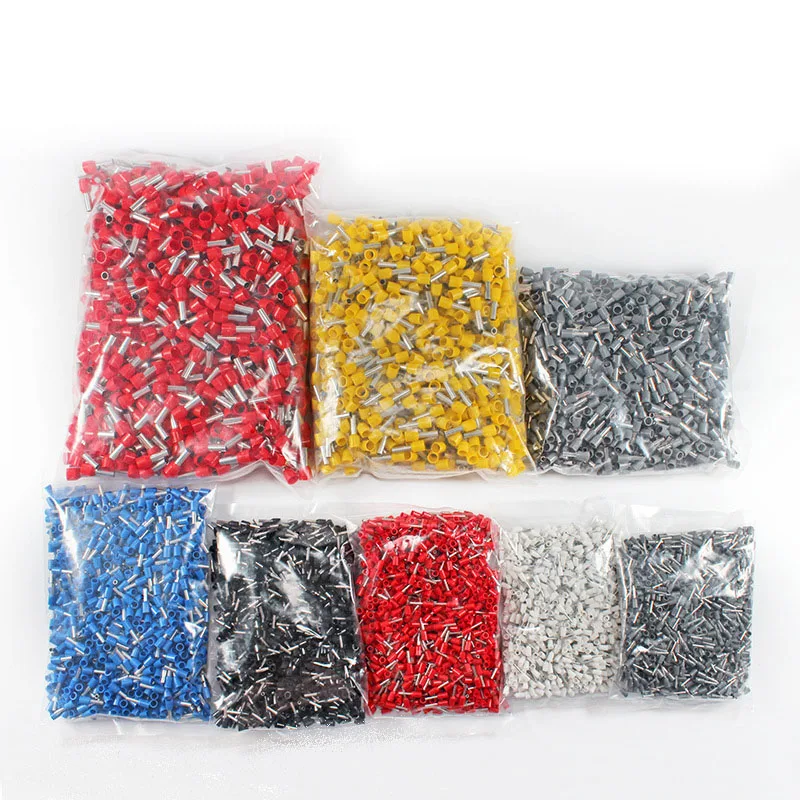 100PCS Of Bags VE Tubular Electrical Wire Connector Insulated Crimp Terminals Assortment Wire Terminal Connector Cable Terminals