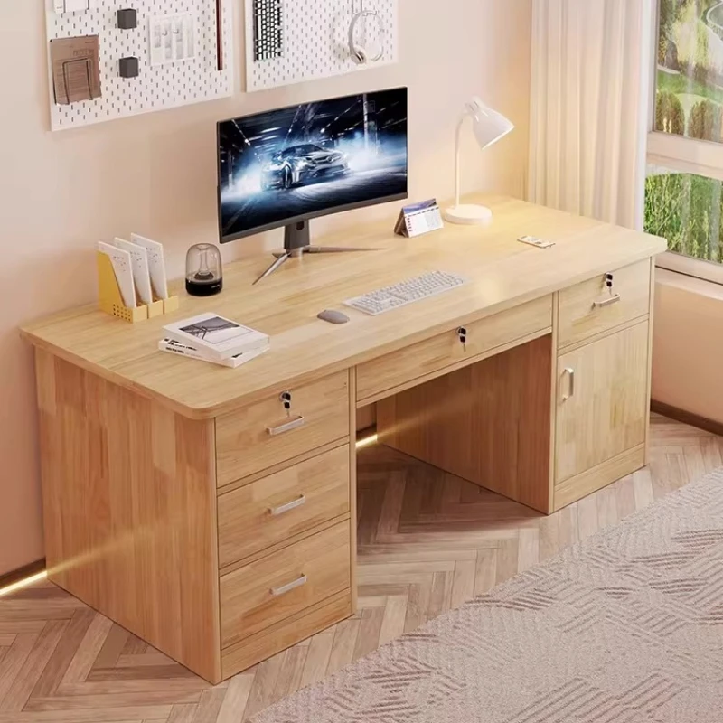 Solid Wood Computer Desk Dedicated Office Home Study Writing Table Drawers Storage Desktop Computers Ideal Office Furniture