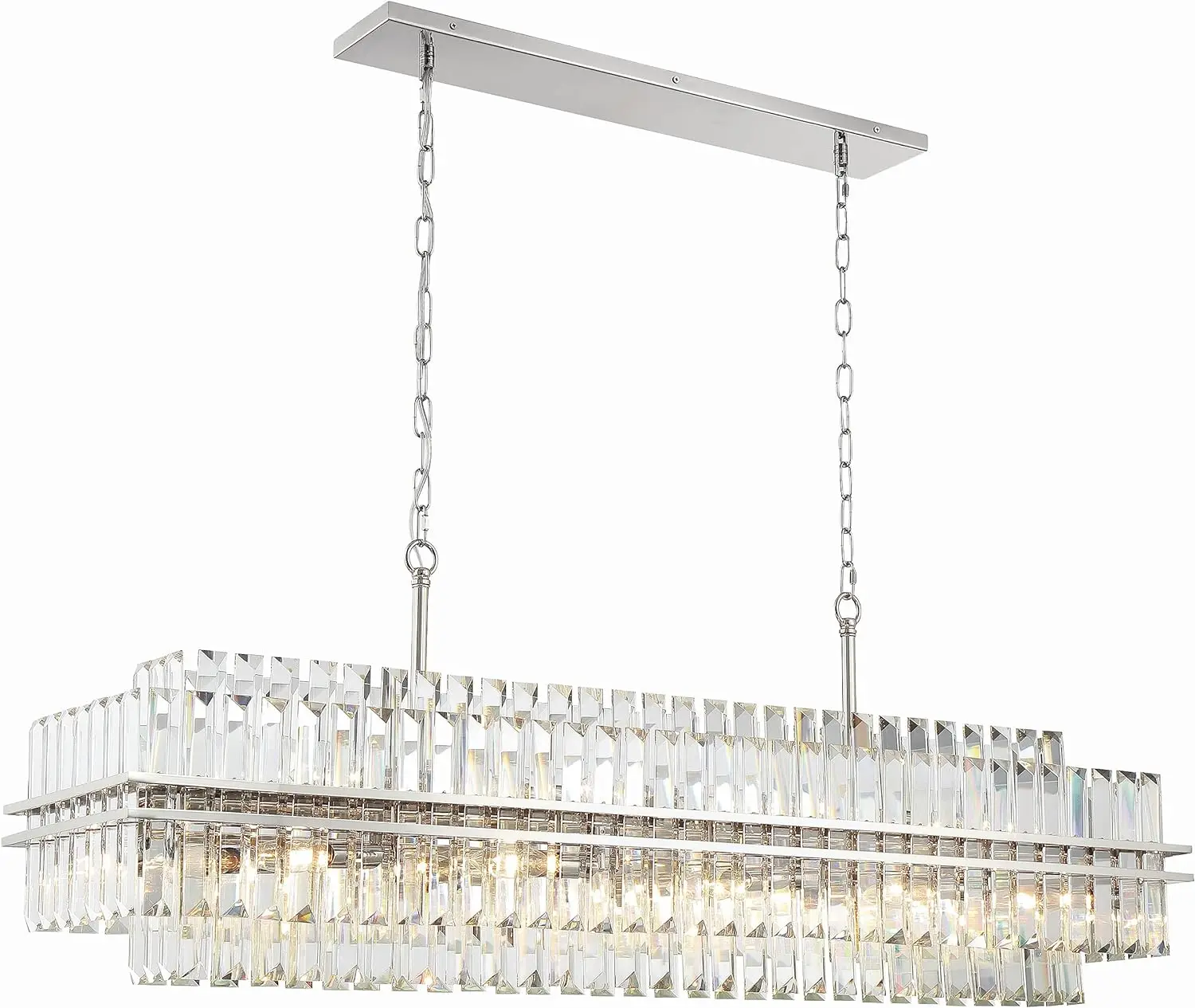 Light Polished Nickel Chandelier lighting for living room  crystal chandelier