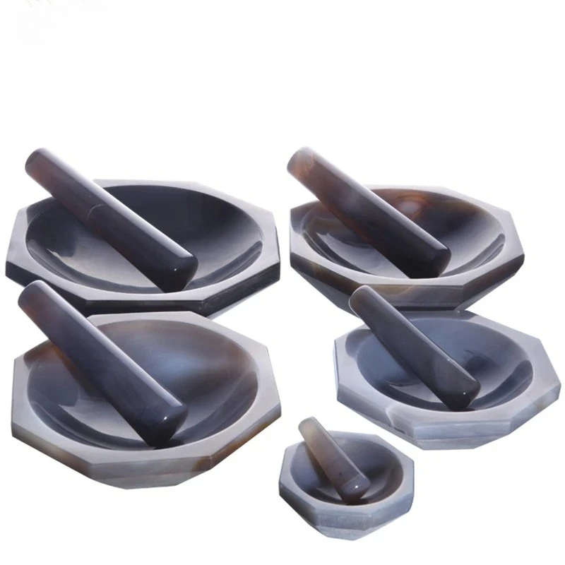30mm To 130mm 1set Carnelian Mortar and Pestle FIRST-GRADE Pure and Natural AGATE Mortar with Pestle