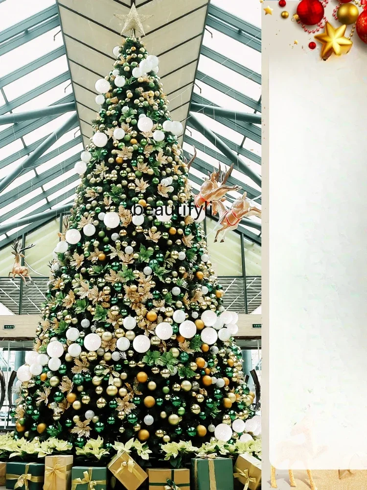 

07Christmas Luxury 3 M 4/5/6/8/10 M Hotel Square Large Frame Christmas Tree with Decorative Lights Package