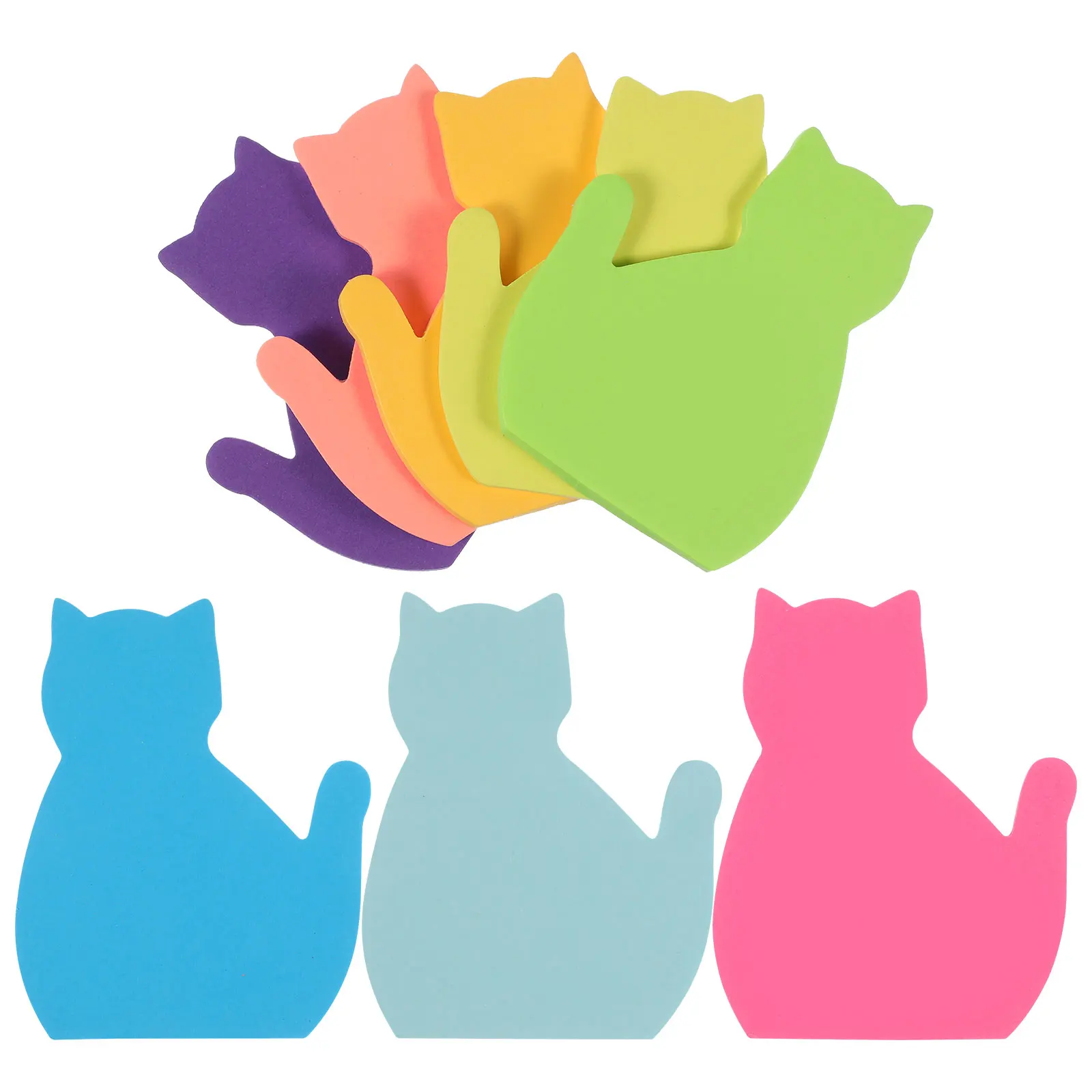 

8pcs Bright -Stick Note Pads Cute Memo Pad 30 Sheets Funny List Writing Notes Office Home Supplies Adhesive Notes Memo