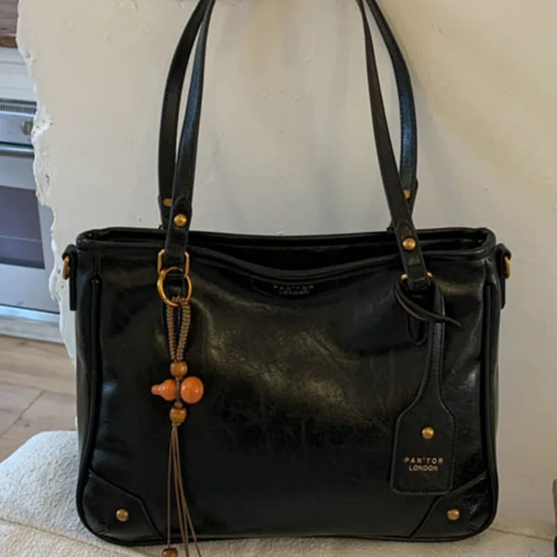 

Модная винтажная повседневная сумка-тоут из искусственной кожи, стильные сумки через плечо для женщин, текстура, большая вместимость, темперамент