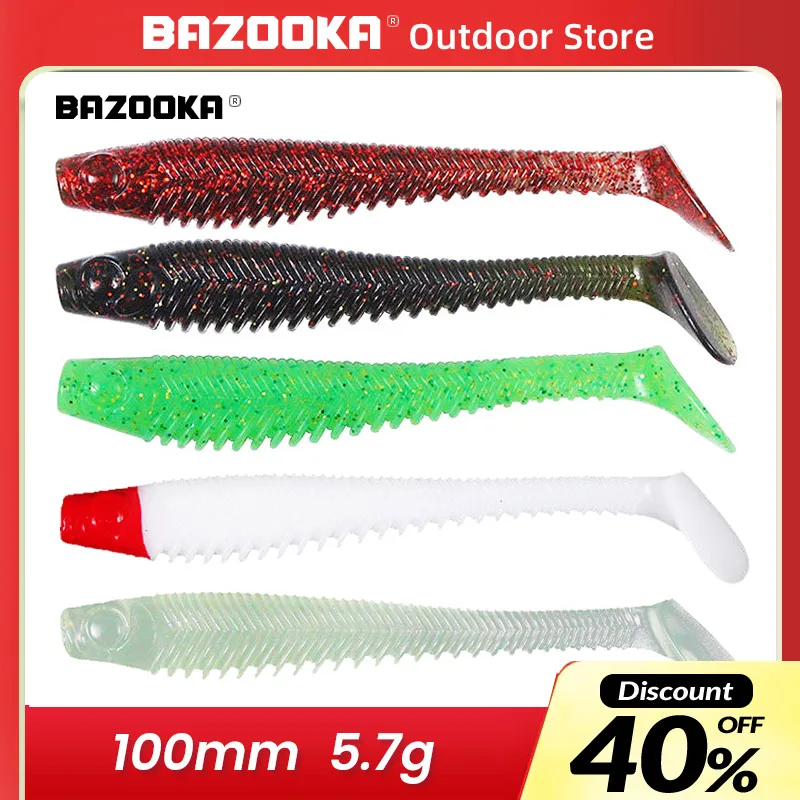 

Bazooka Fishing Lure Soft Bait Worm Jig Wobblers Easy Shiner Shad Carp Catfish Pike Bass Artificial Silicone Swimbait Tackle