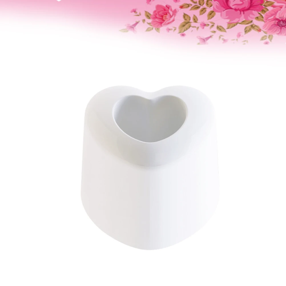 

Heart Shaped Storage Seat Toothbrush Holder Bathroom Organizer Rack Desktop Accessory White ABS Material Safety Easy Use Living