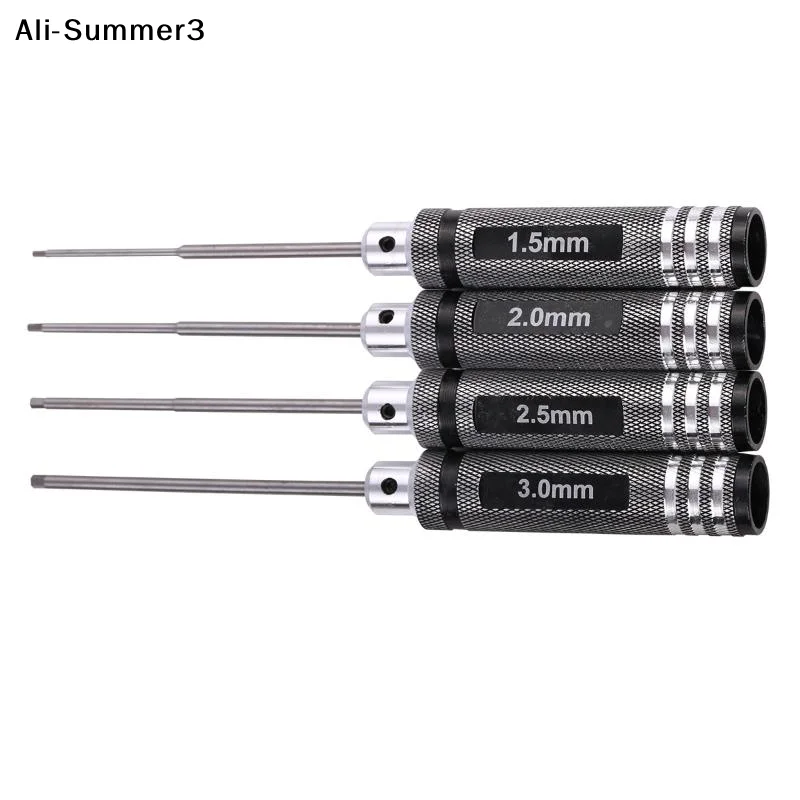 【Au】【A6】4Pcs 1.5/2/2.5/3.0mm Black Hex Driver Allen Wrench Hand Tool Set RC Car Model Repair Maintenance Tool