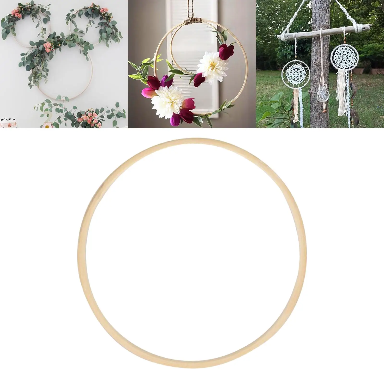 Rings Hoops, Wooden Bamboo Floral Hoop Craft Hoop Rings, Stitch Hoops for craft Projects - 30cm