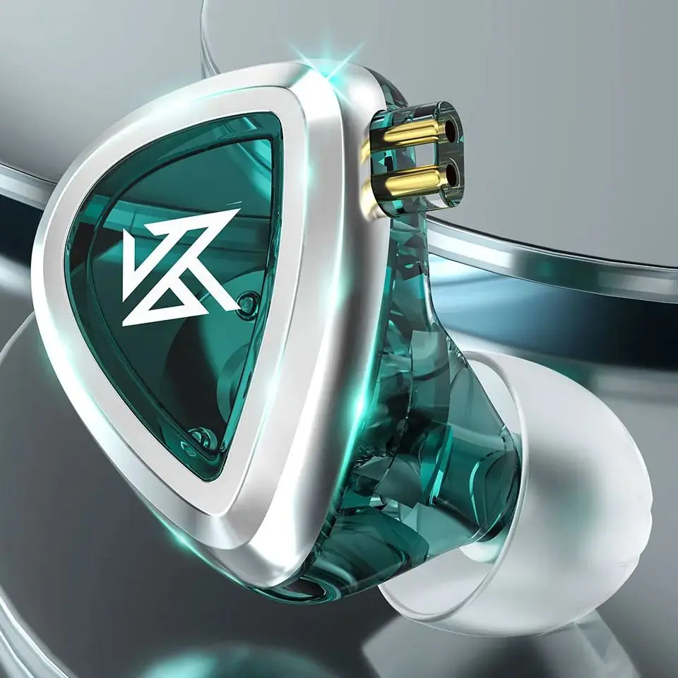 سماعات أذن KZ EDA Dynamic Driver HiFi داخل الأذن باس/متوسط/عالية التردد ثلاثة سماعات سلكية للضبط مع كابل ترقية سماعة رأس IEM