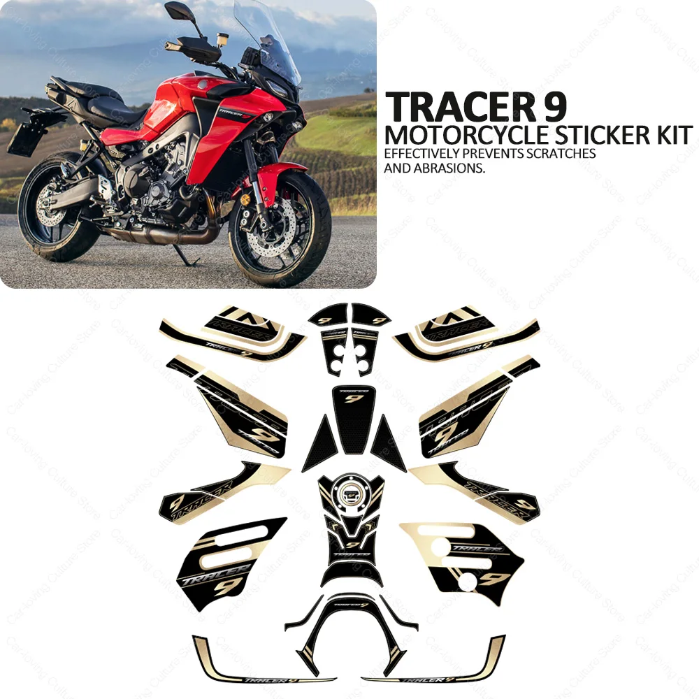 Motorcycle Accessories Waterproof Protective Sticker Tank Pad Sticker Kit 3D Epoxy Resin Protective Sticker For Yamaha Tracer 9