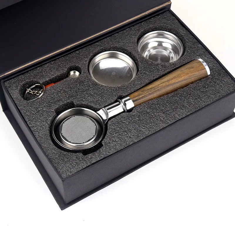 

Coffee Coffee Espresso Bottomless Wooden Handle Portafilter 58mm Barista Tools