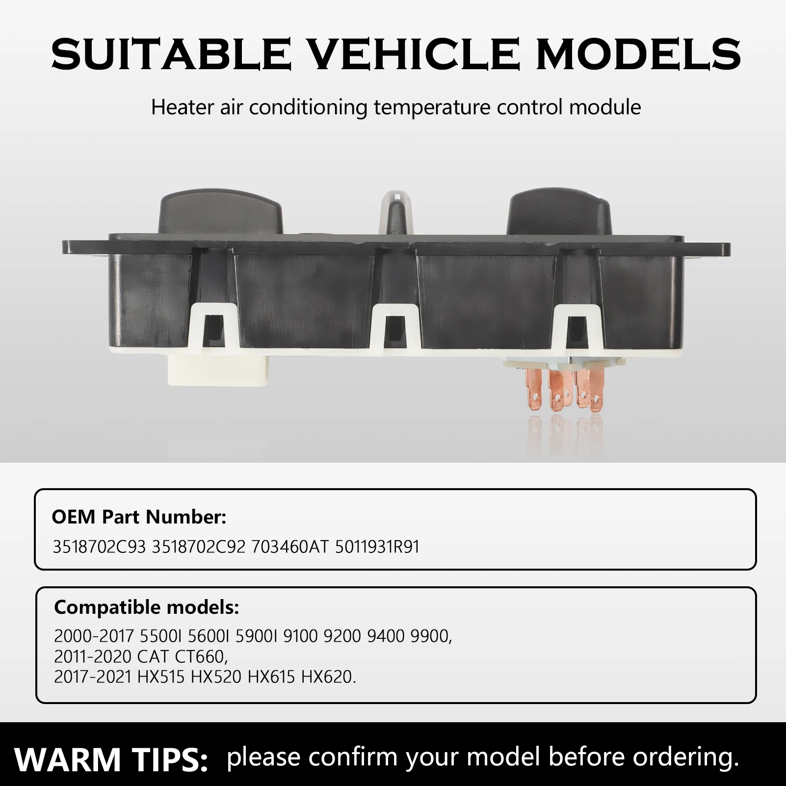 سخان وحدة التحكم في درجة الحرارة 3518702C92 703460AT 5011931R91 لـ 2000-2020 International 9100 9200 9400 9900 #5