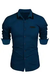 Camisa de negocios para hombre, cárdigan informal de manga larga, con solapa, para fiesta, trabajo diario, al aire libre, a la moda, primavera y otoño