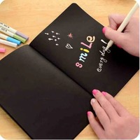 Photo Album Notebook Sketchbook Diary for Graffiti Soft Cover Black Paper Sketch Book Notebook DIY Scrapbook Office School
